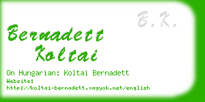 bernadett koltai business card